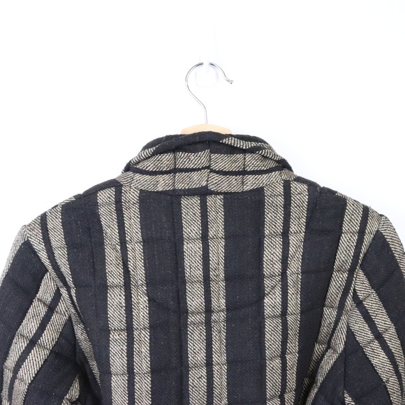 NWT MIRTH Bruges Jacket Small Black Golden Stripe Quilted Coat Handmade Belted - Picture 4 of 11
